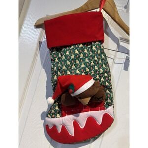 Vintage Holiday Classics Teddy Bear Christmas Stocking Dynasty Classics